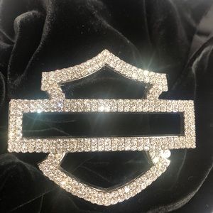Vintage Harley Davidson Rhinestone Belt Buckle